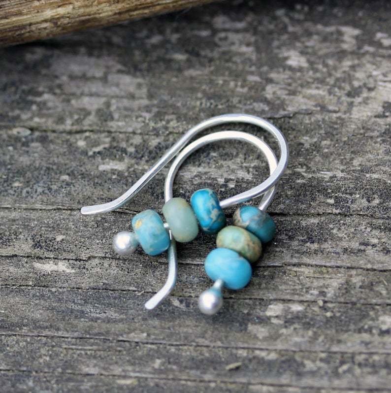Yuna - Boucles d'oreilles rétro turquoise pour un look vintage unique