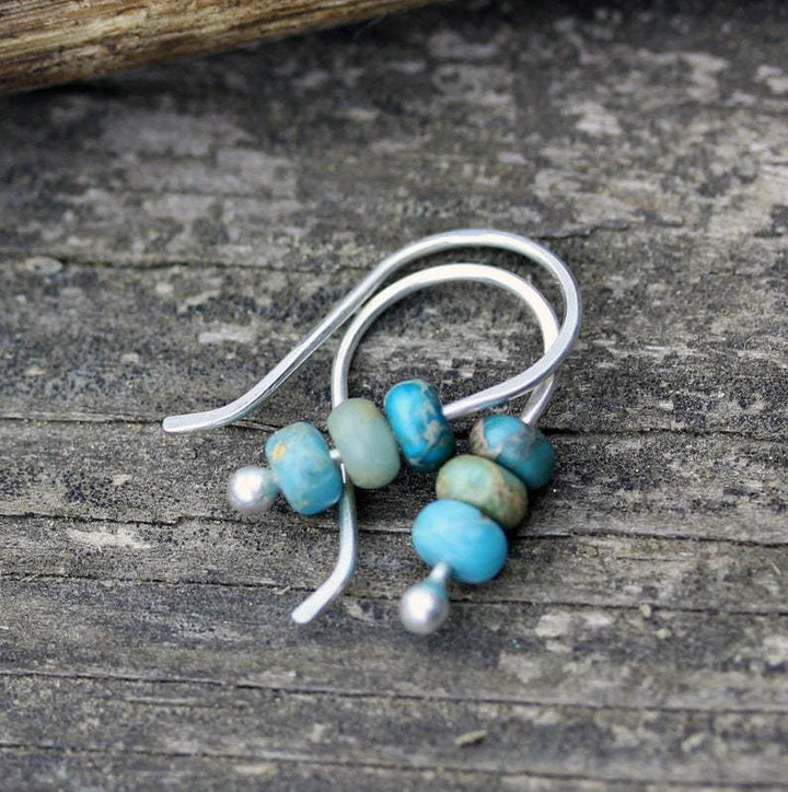 Yuna - Boucles d'oreilles rétro turquoise pour un look vintage unique