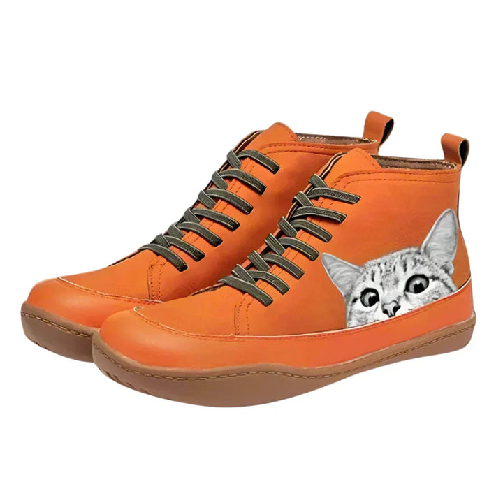 Bottines en cuir pour les amoureux des chats
