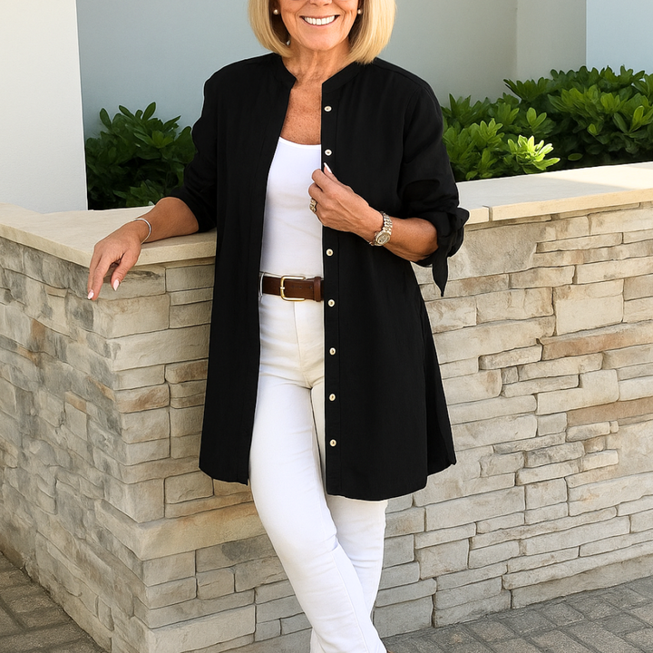 Louise - Chemisier Élégant À Manches Nouées