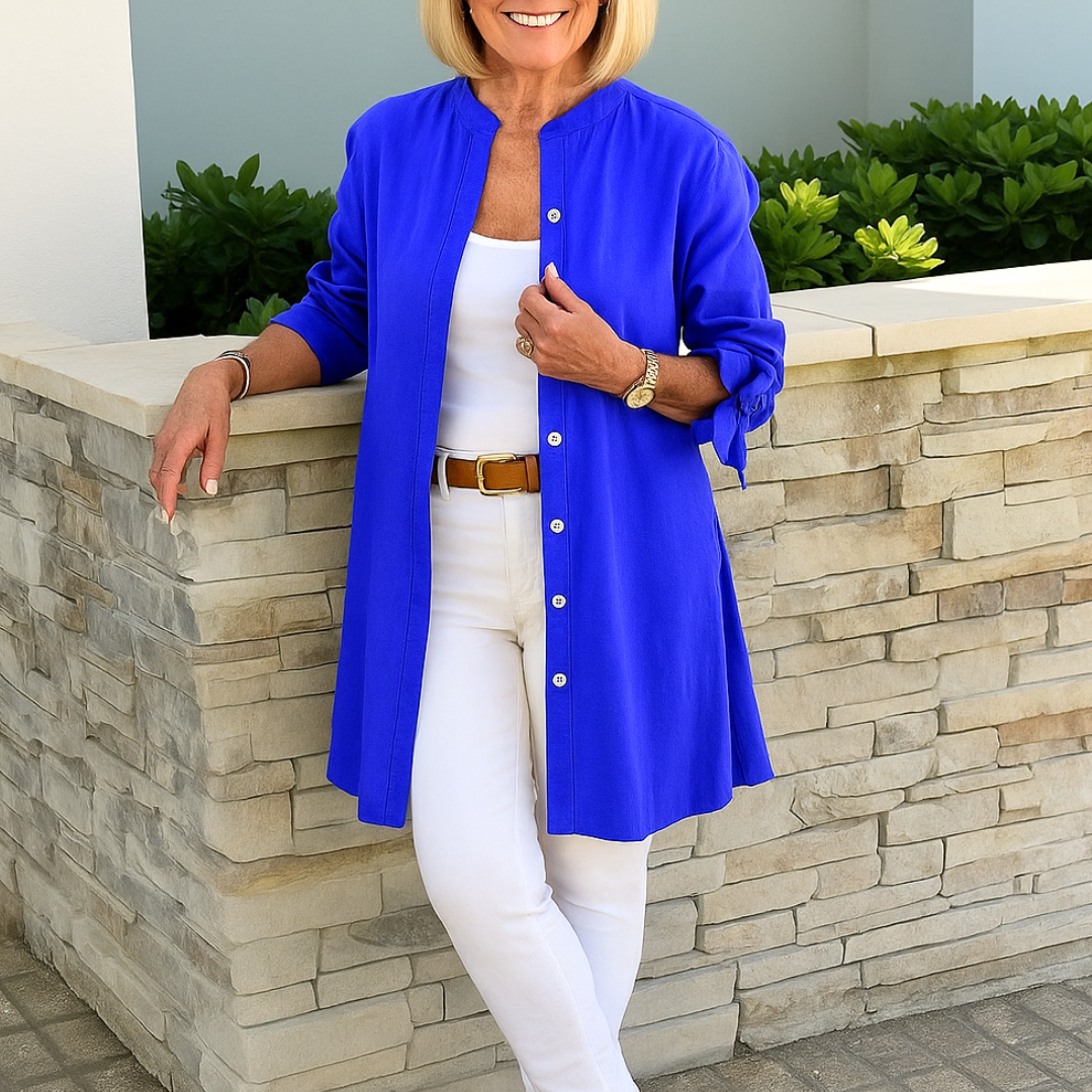 Louise - Chemisier Élégant À Manches Nouées