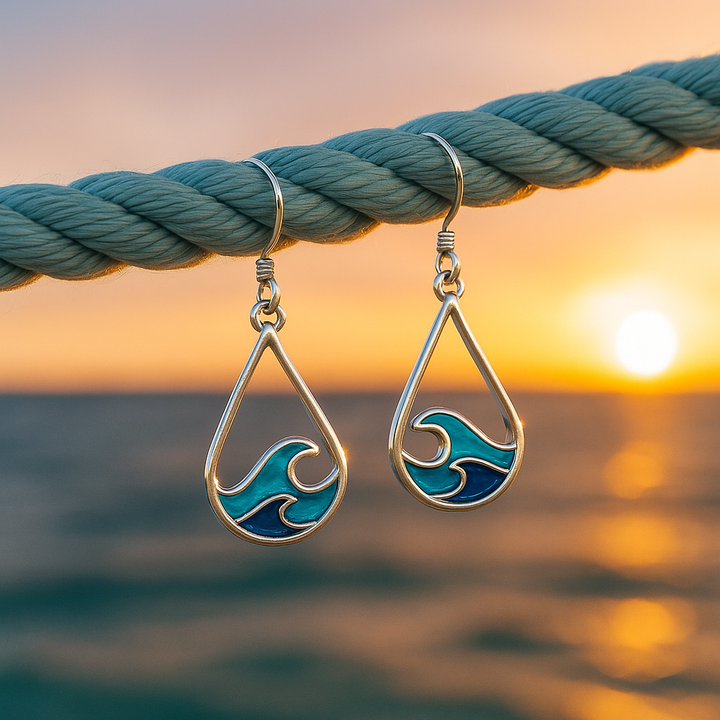 Nerida | Boucles d'oreilles élégantes en forme de vagues d'eau pour un look sophistiqué