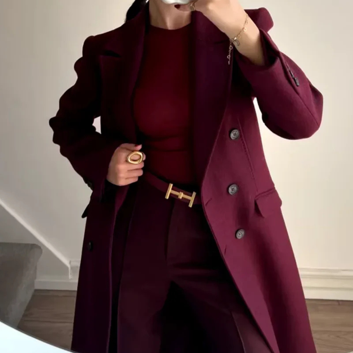 Merone™ – Manteau Classique Élégant Bordeaux