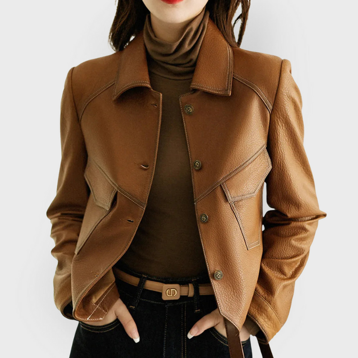 Veste en cuir pour le printemps