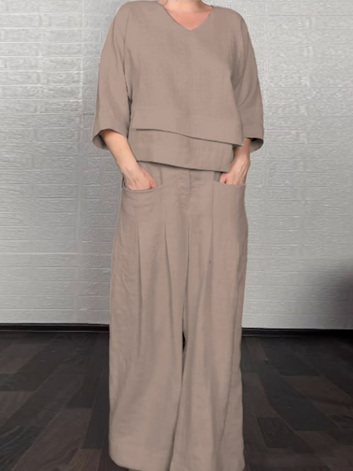 Renaya - Ensemble Décontracté en Coton-Lin