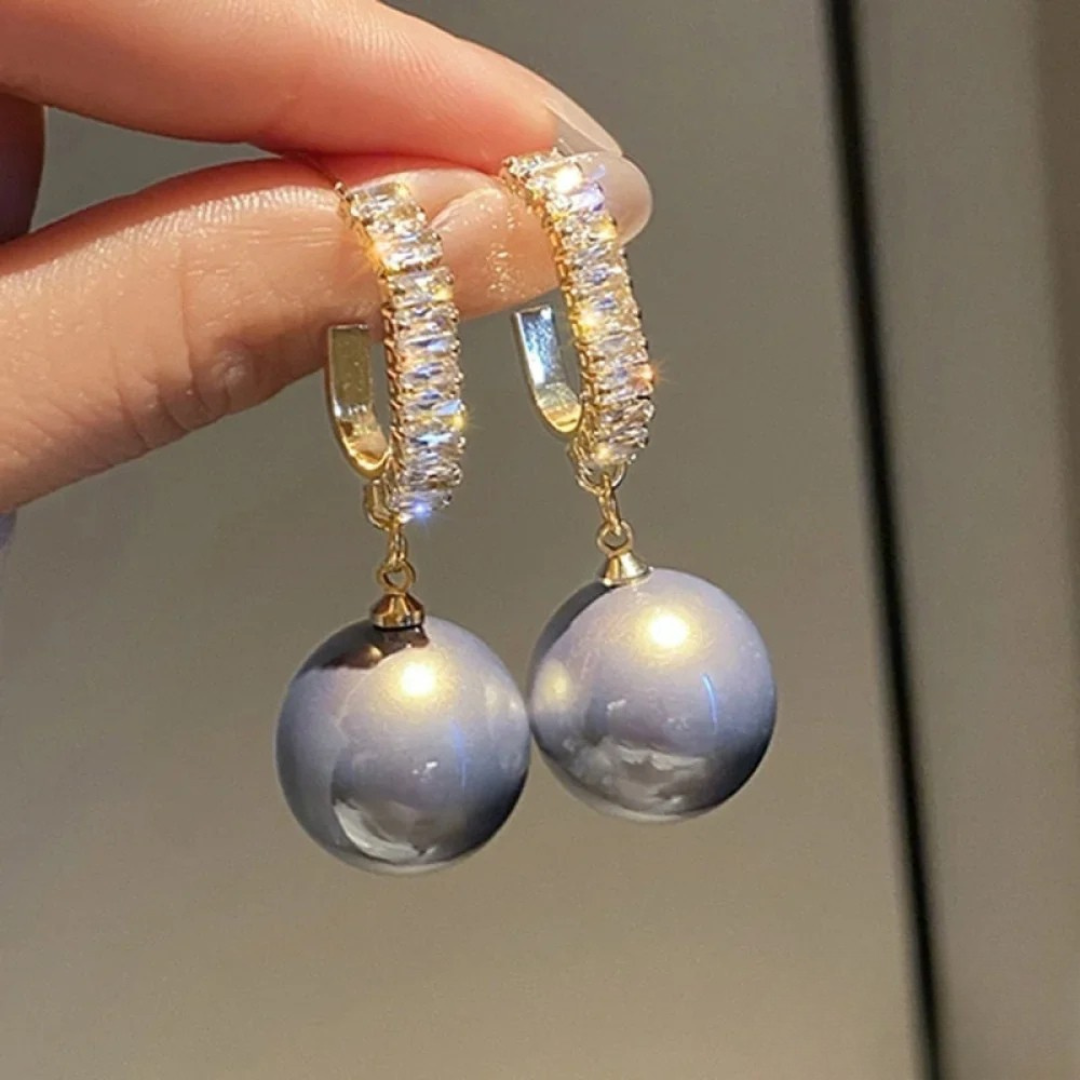 Boucles d'oreilles en perle chic et zircon pour un style élégant