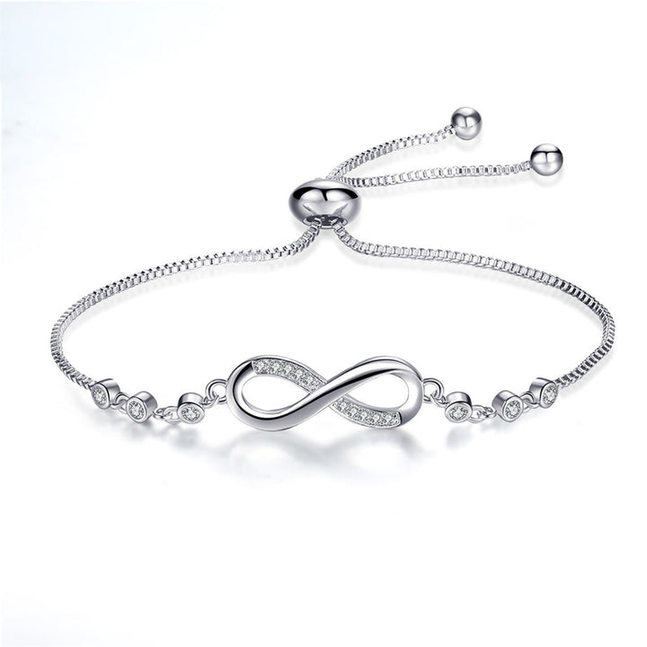 Bracelet ajustable en argent avec symbole infini, élégance intemporelle