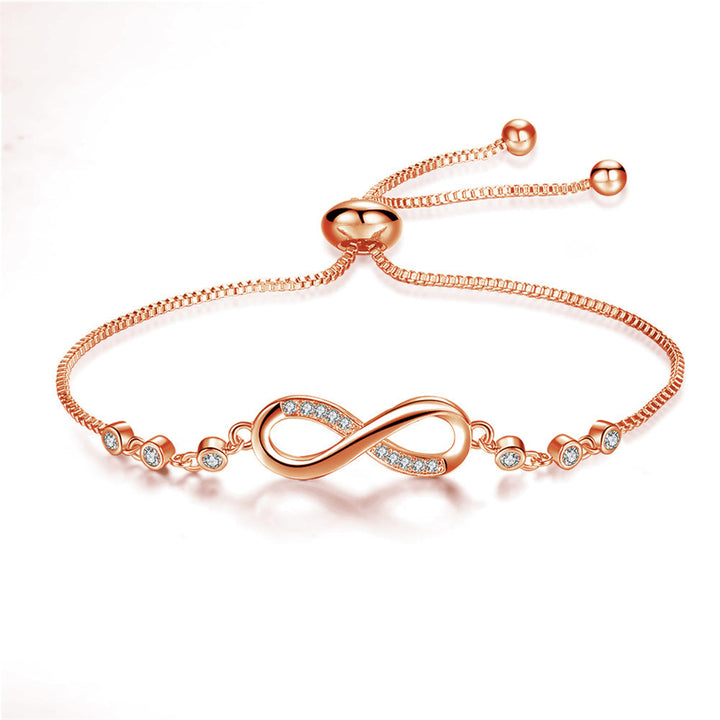 Bracelet ajustable en argent avec symbole infini, élégance intemporelle