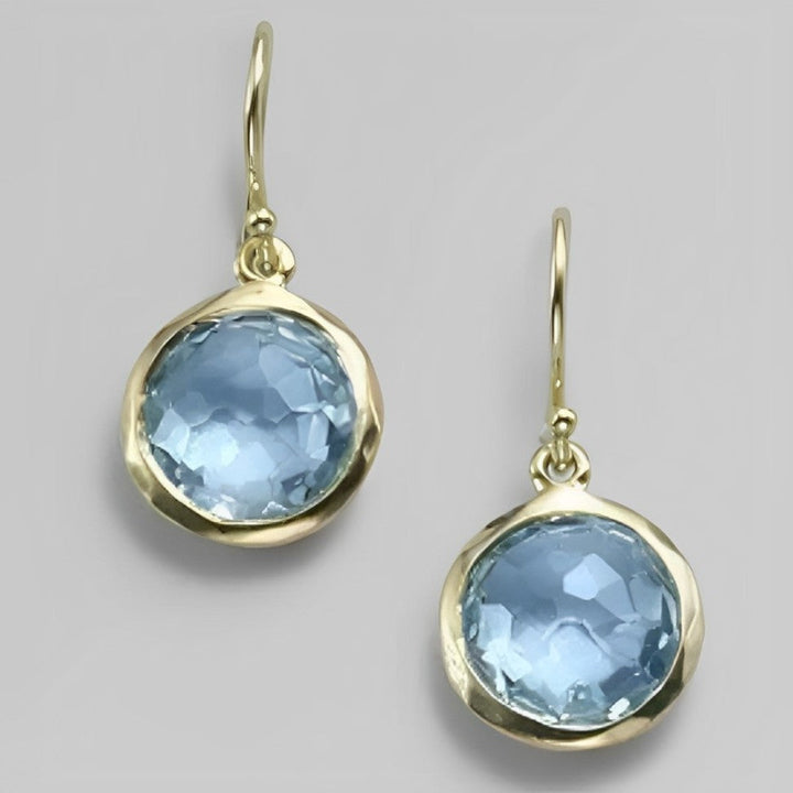 Lois - Boucles d'oreilles vintage élégantes en cristal bleu pour un look intemporel