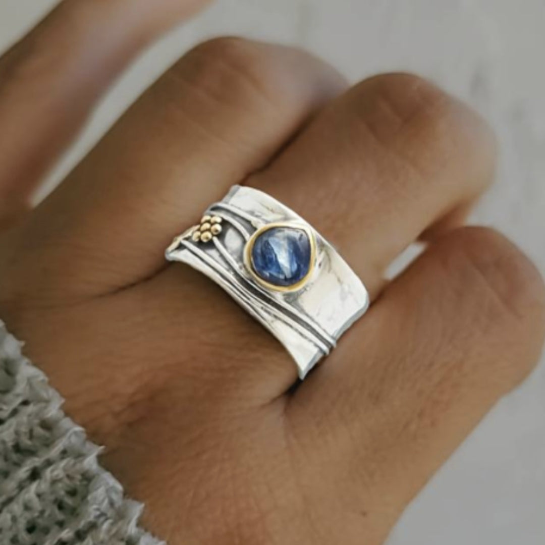 Bague de méditation bohème élégante en pierre précieuse pour la paix intérieure et le style