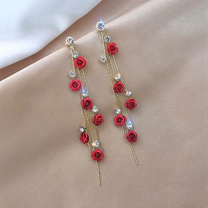 Bijoux d'élégance florale - Boucles d'oreilles roses stimulantes
