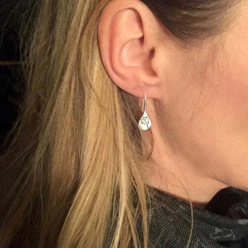 Boucles d'oreilles exclusives en argent avec feuilles de pissenlit élégantes