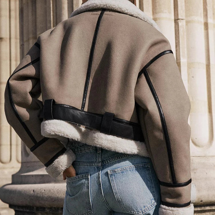 Veste en cuir polyvalente kaki