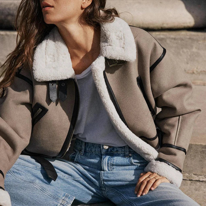 Veste en cuir polyvalente kaki