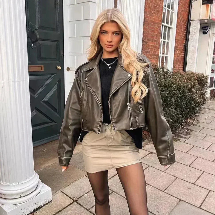 Veste polyvalente en cuir de qualité