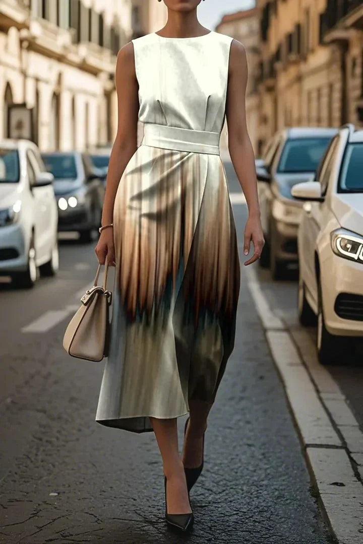 Zelva – Robe Graphique Asymétrique