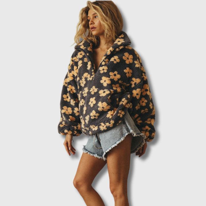 Sandra - Pull Sherpa d'inspiration bohème