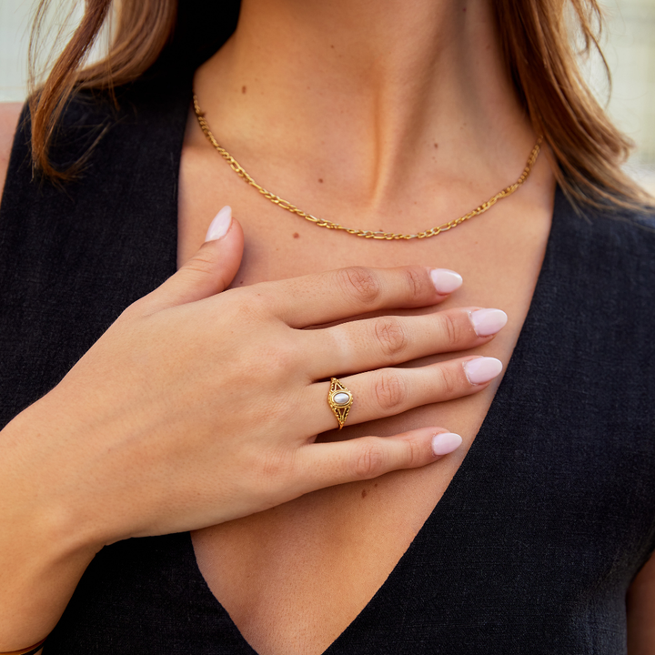 Bague Vintage Élégante avec Perles