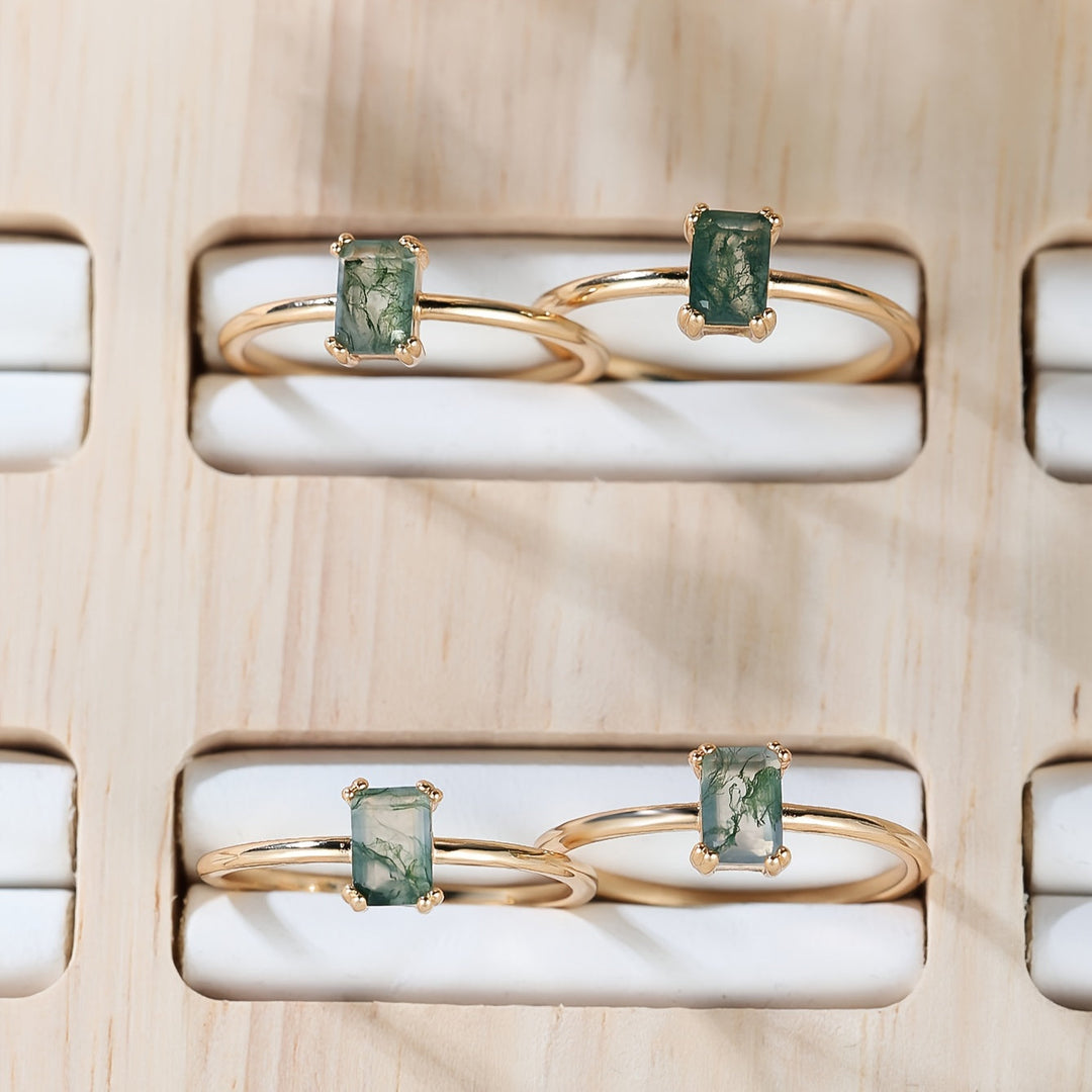 Bague en m³ocaht naturel