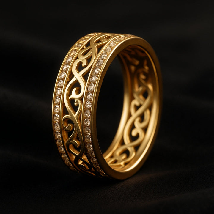 Bague dorée élégante Hohloha Hellera – accessoire de luxe pour toutes les occasions
