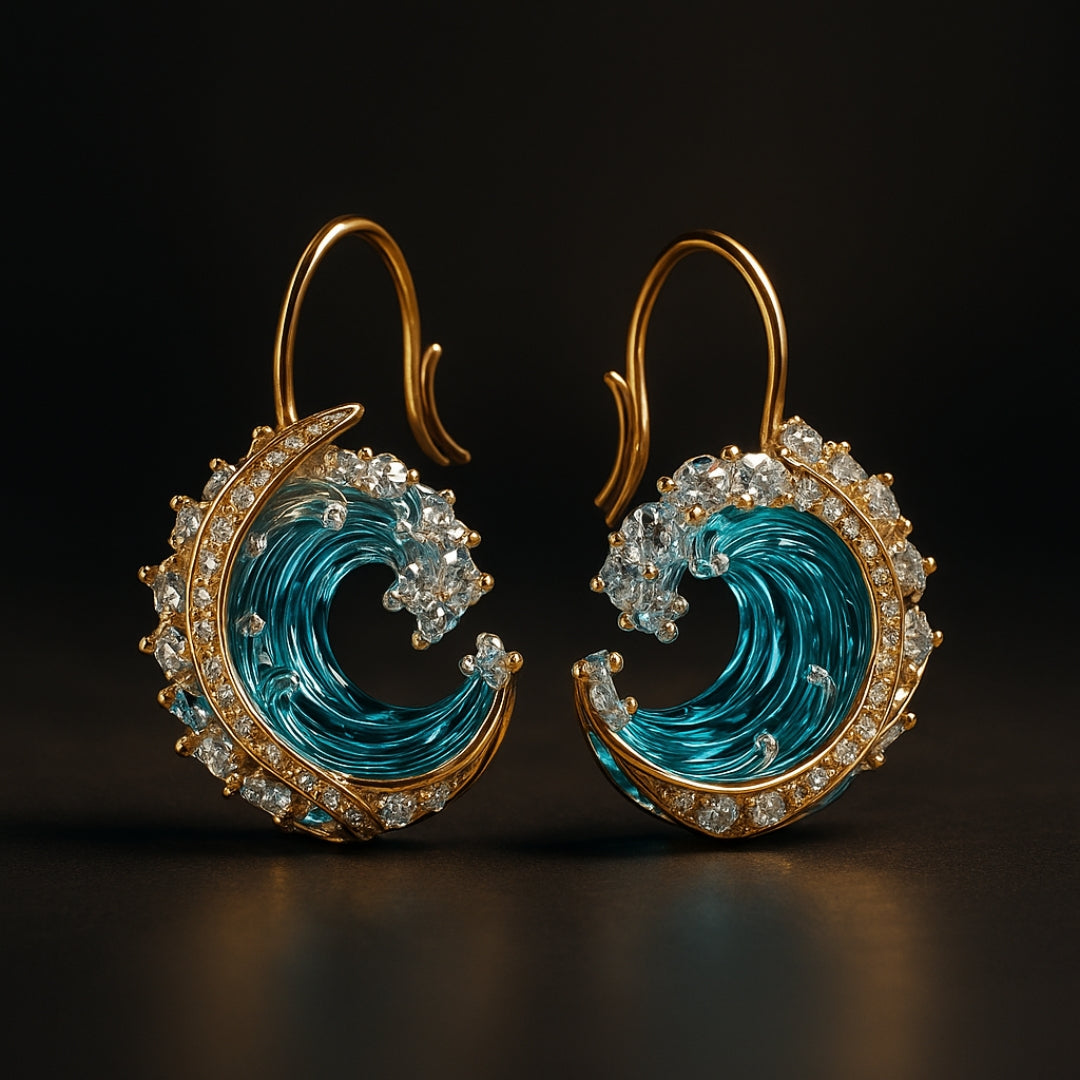 Boucles d'oreilles élégantes océaniques - symbole de la promesse d'amour