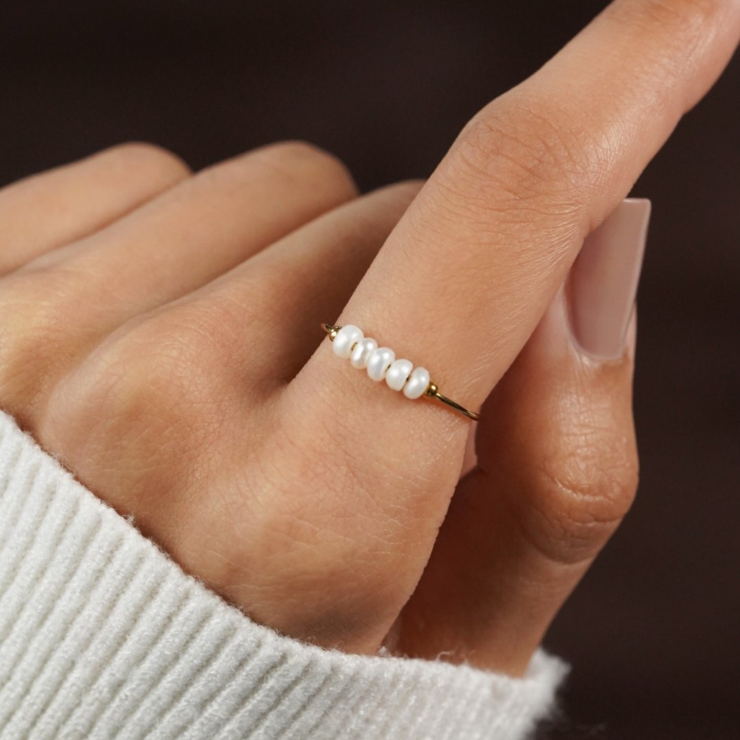 Bague Élégance en Perles d'Eau Douce pour un Style Sophistiqué