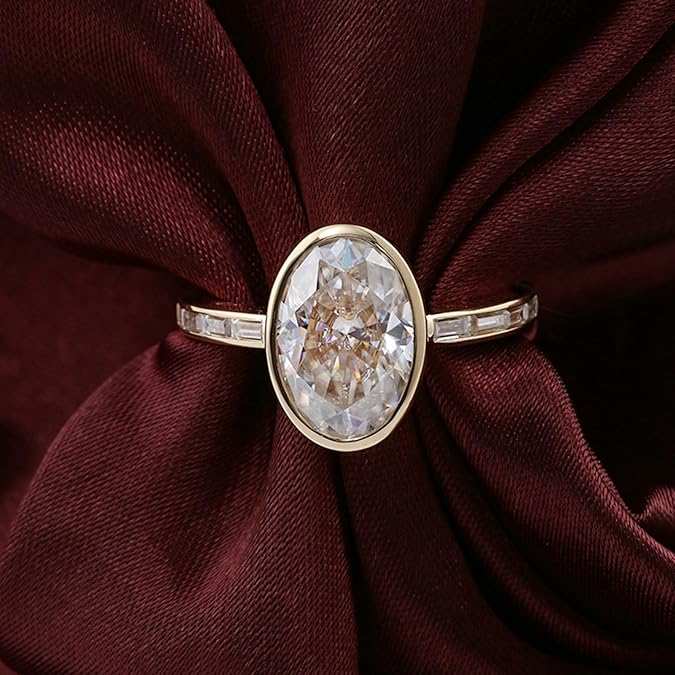 Joy - Bague élégante en moissanite blanc raffinée