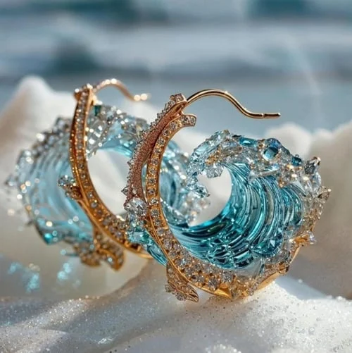Boucles d'oreilles Éclat de l'Océan – Élégance et Brillance Inspirées par la Mer