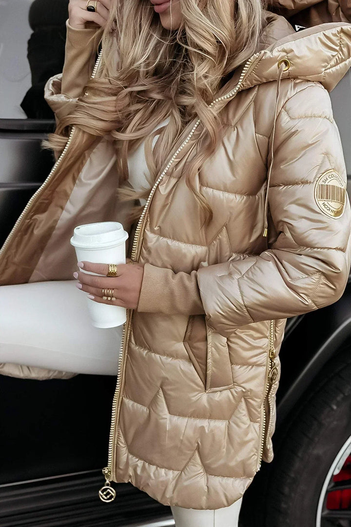 Manteau d’Hiver Élégant avec Capuche et Rembourrage