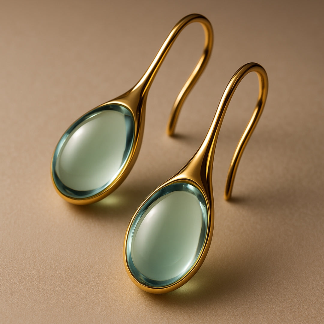 Boucles d'oreilles en cristal élégantes en forme de goutte en or et en argent