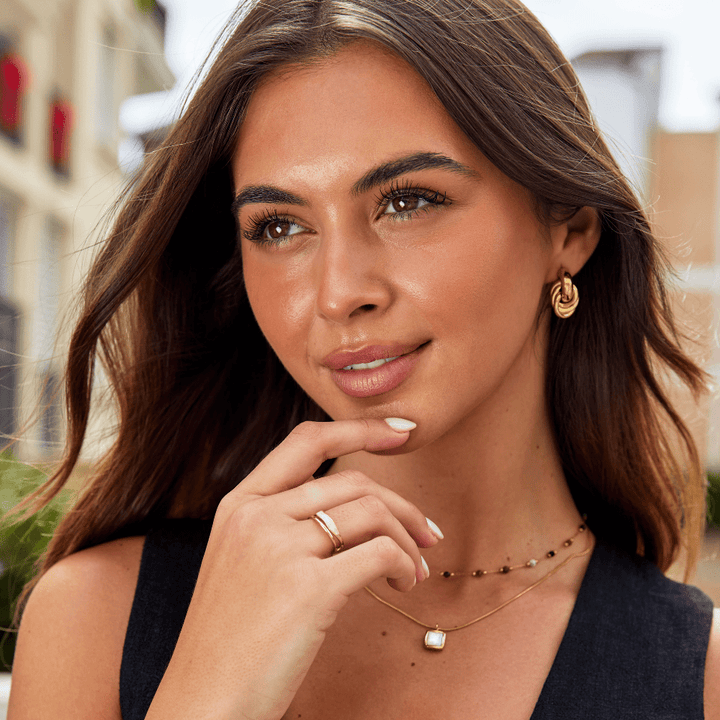 Anneau Doré Sahara Élégant avec Couches Raffinées