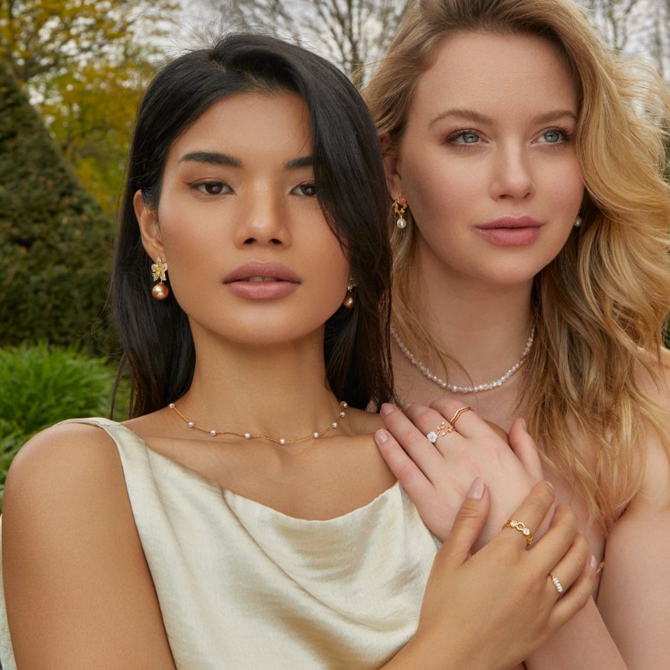 Collier de Perles d'Or Reine