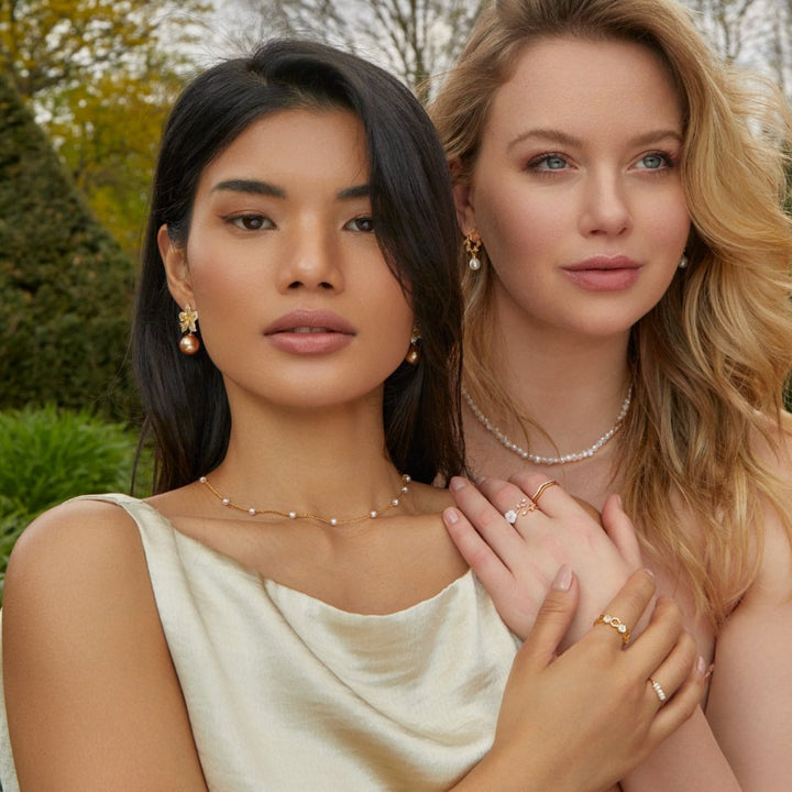 Collier de Perles d'Or Reine