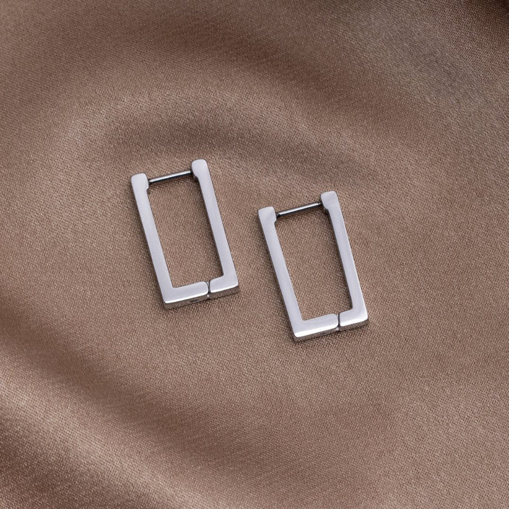 BOUCLES D'OREILLES RECTANGULAIRES EN ARGENT