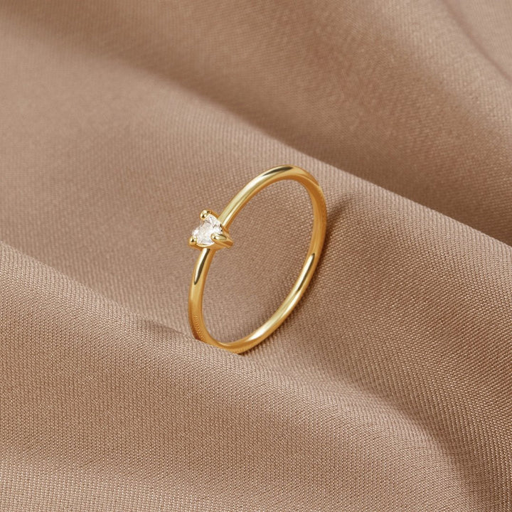 Bague en cœur en cristal - Élégance et brillance pour un style raffiné