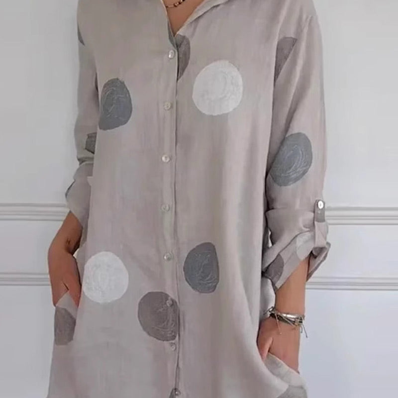 Melina - Élégante Robe Chemise Imprimée