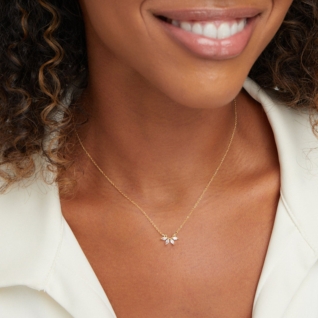 Collier Omelia Kristallblatt