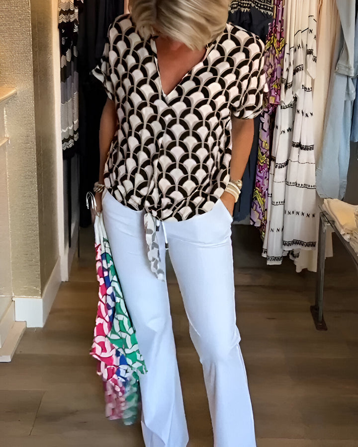 Elena - Haut Décontracté Imprimé